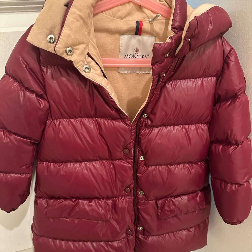 Moncler kids / toddler Burgundy Puffer Jacket size 3